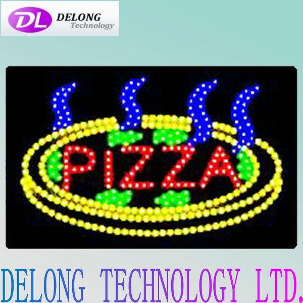 48X24cm acrylic hight brightness full color indoor open closed led PIZZA sign