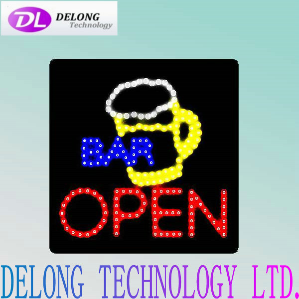 led Bar open sign lighted indoor acrylic 40X40cm