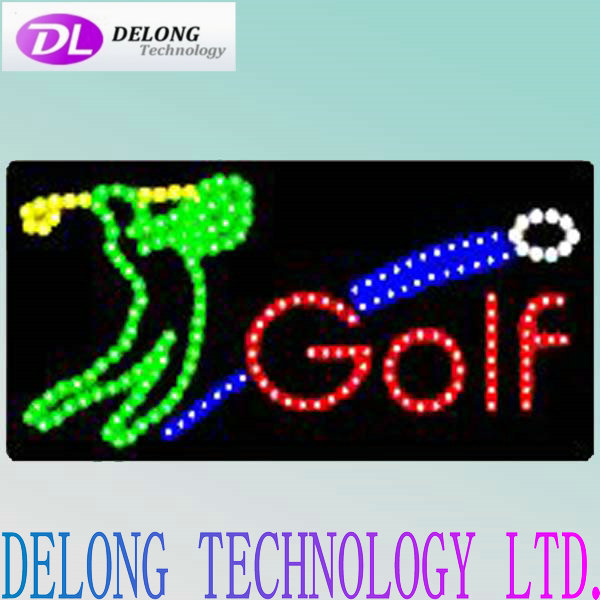 24X48X2.5cm flashing animated high quality open closed led golf sign