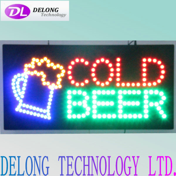 acrylic rectangle 60X30cm open Full color cold beer led signs lighted