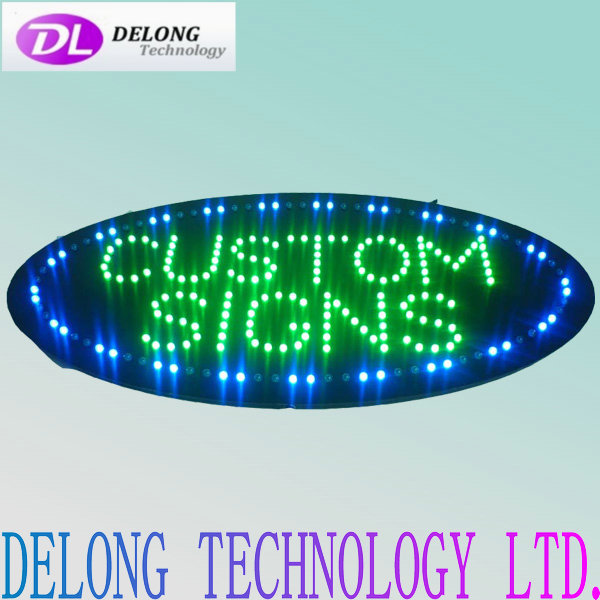 indoor oval high bright 68*38cm semi-outdoor led custom sign