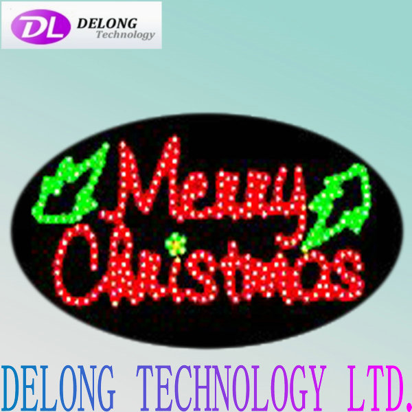 68X38cm indoor flashing animated open closed LED Christmas sign