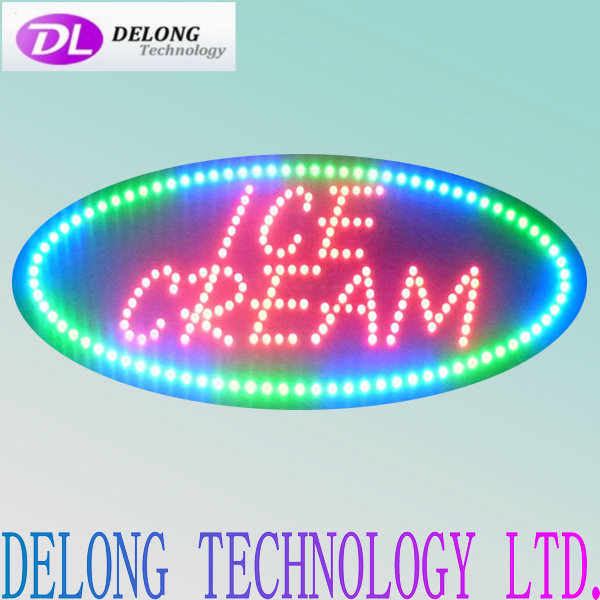 semi outdoor oval high bright 68*38cm led ice cream display