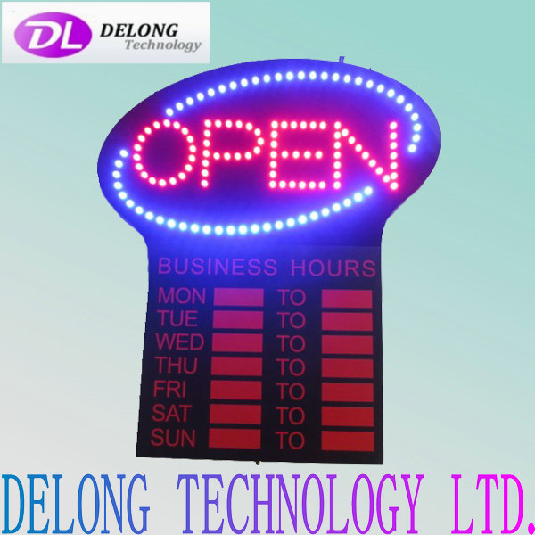 acrylic 52X60cm high bright indoor business hour flashing electronic led open sign