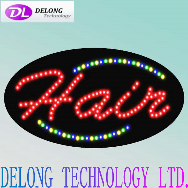 oval 68X38cm electronic open sign led HAIR lighting