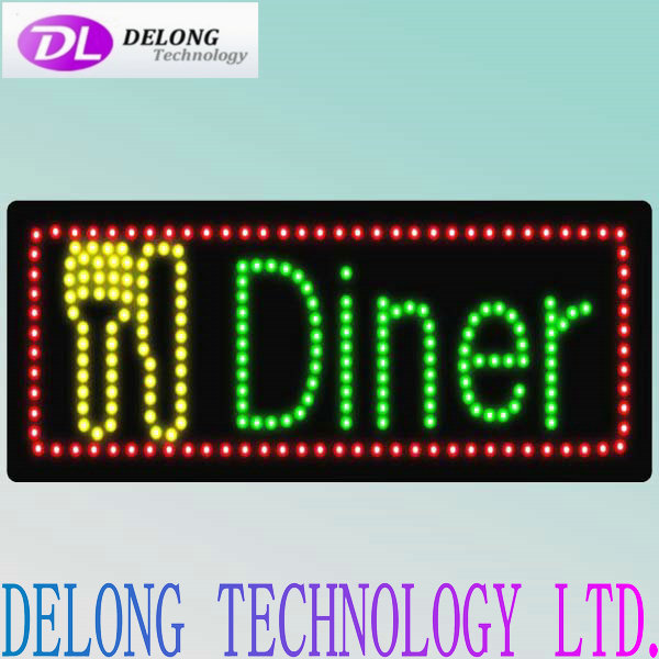 60X30X2.5cm open closed flashing Neon led diner sign board for noshery