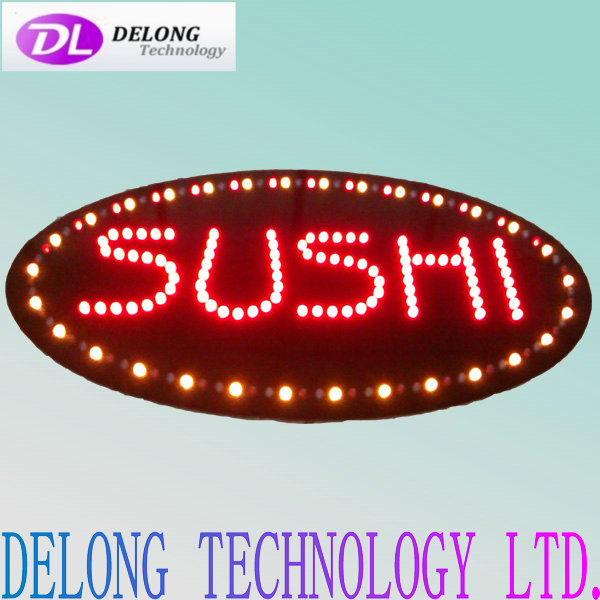 acrylic oval shape 68X38cm electronic flashing PCB hanging mini led SuShi board