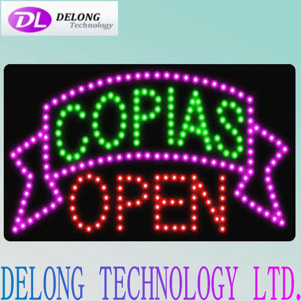 60X30cm red green pink color led COPIAS OPEN sign