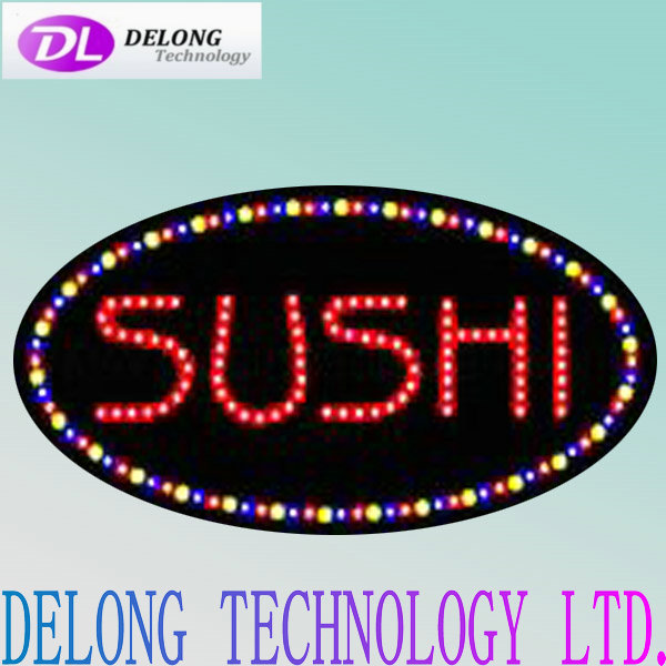 indoor oval high bright 38*68cm ABS led sushi display