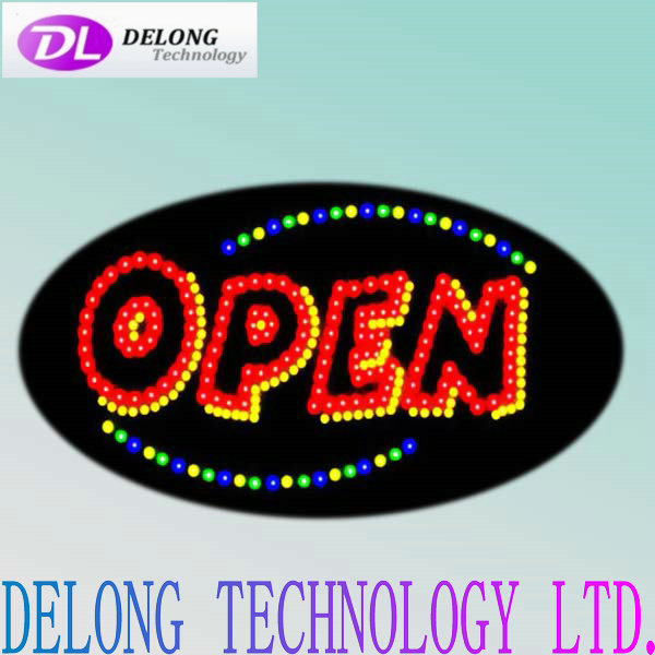68X38X2.5cm oval acrylic indoor flashing led open closed sign