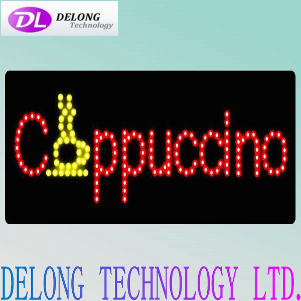 60X30cm high brightness electronic red yellow lighted coppucdno led sign