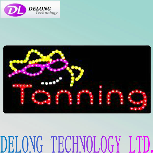 acrylic indoor flashing led Tanning sign open closed