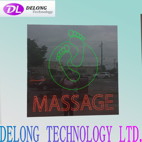 40X40cm flashing acrylic open led massage sign
