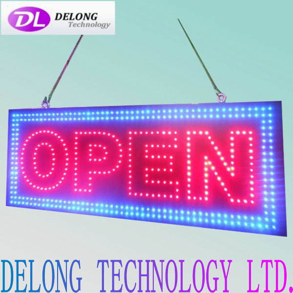 33X90X6cm length high bright one face metal flashing outdoor led open sign
