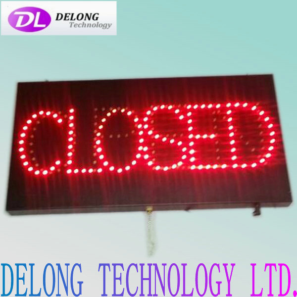 60X30cm red closed green open outdoor metal frame hanging open/closed led sign