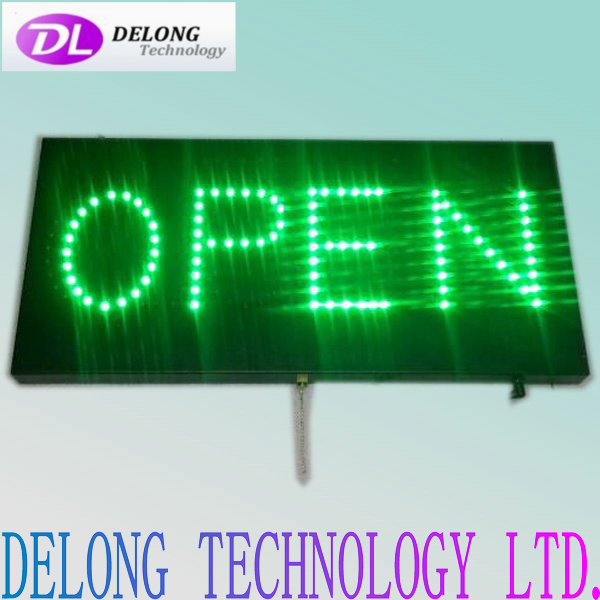 60X30cm red closed green open outdoor metal frame hanging open/closed led sign