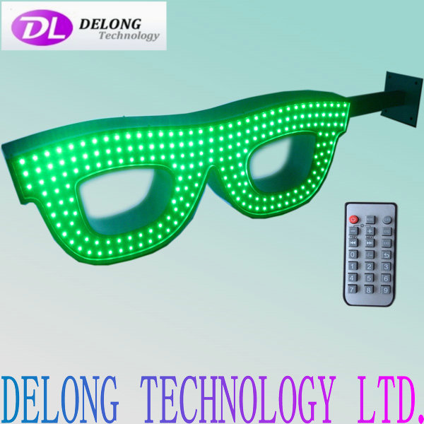 outdoor double face green oval led glasses display