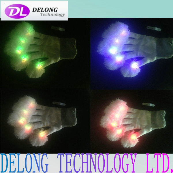 red green blue finger light led glove