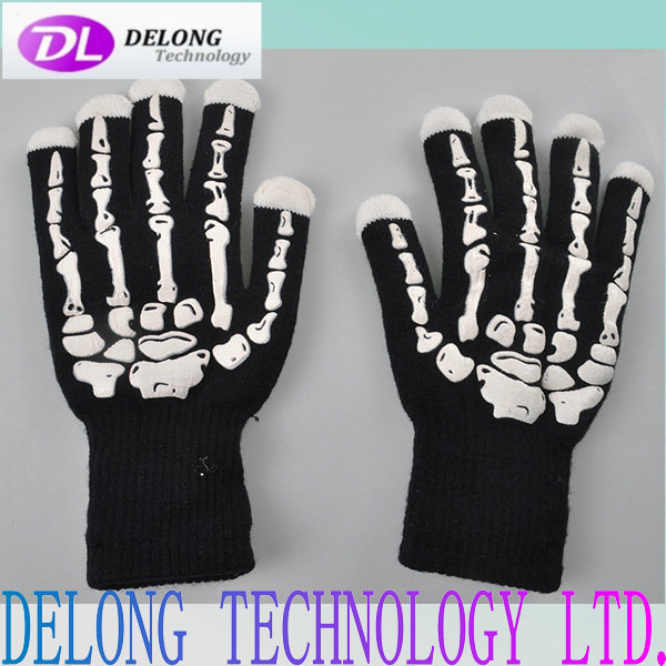 Event & Party Supplies Type and Christmas Occasion glow led luminous gloves with hand bone skull style