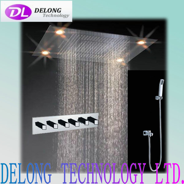 remote control change color stainless steel led top shower