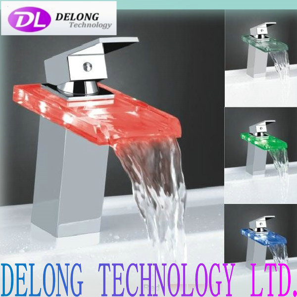 red,green,blue temperature detectable led waterfall tap