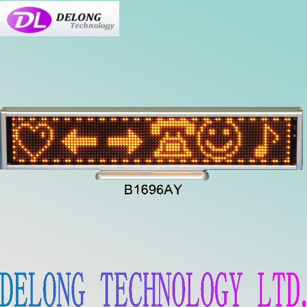 usb 16X96pixel yellow smd 6 characters aluminium scrolling led message sign