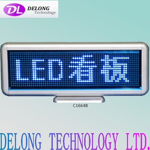 lithium battery 16X64pixel p4mm blue dot matrix indoor 4 characters led electronic board