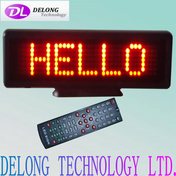 7X35dot portable red electronic led sign for indoor desk advertising message sign