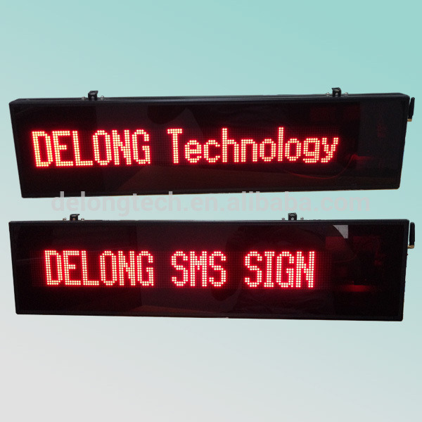 indoor red 16X128pixel P4.75mm lithium rechargeable programmable sms led sign