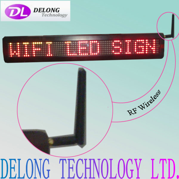 7X80pixel P7.62mm English red green wifi led sign