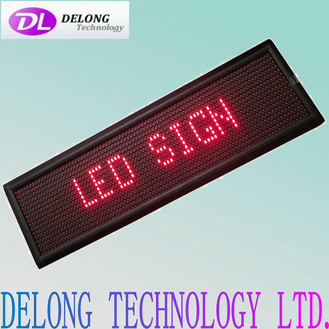 16X80pixel P7.62mm semi-outdoor red led sign with remote control and usb communcation