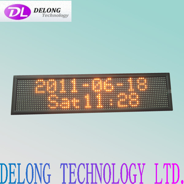 12V 16X80pixel yellow remote control led running sign
