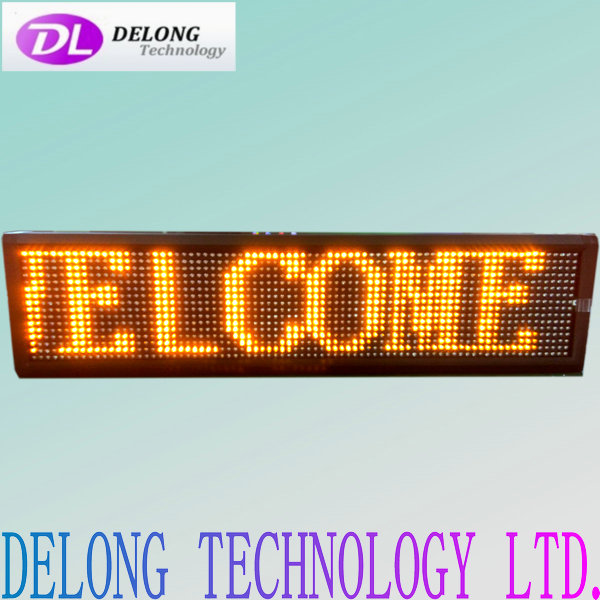 12V 16X80pixel yellow remote control led running sign