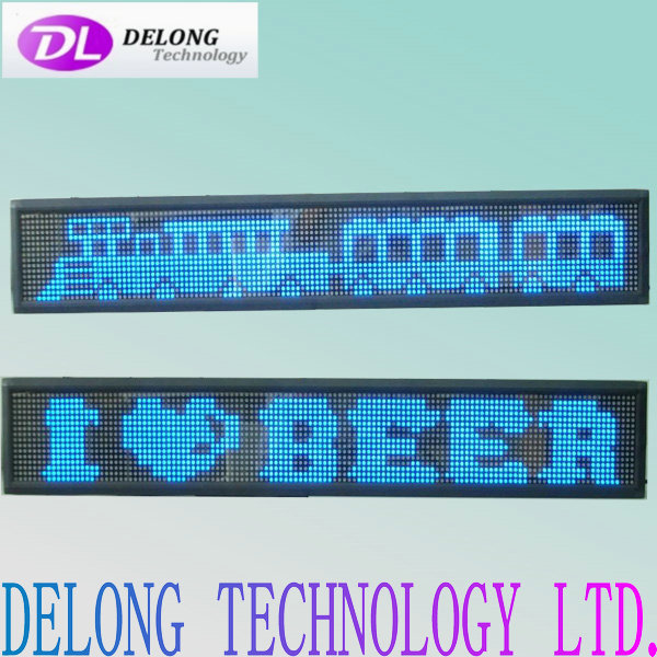16X128pixel p7.62mm indoor blue two lines electronic led message sign