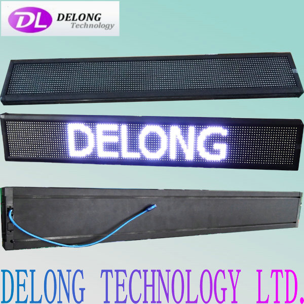 P7.62mm 16X128pixel semi-outdoor Japanese white led message sign with U disk communication