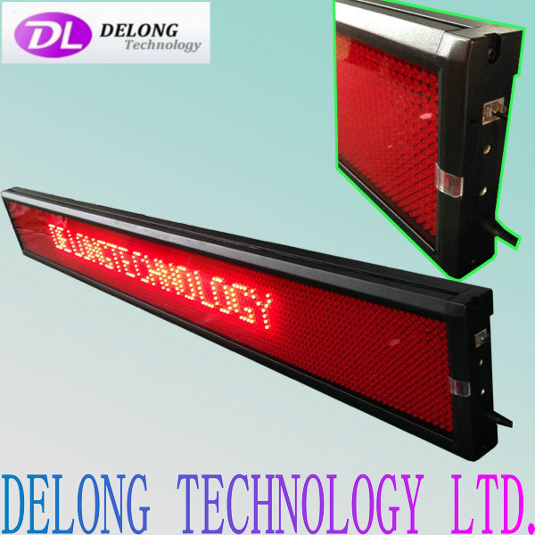 16X160dot P7.62mm red two lines English programmable semi-outdoor led display sign