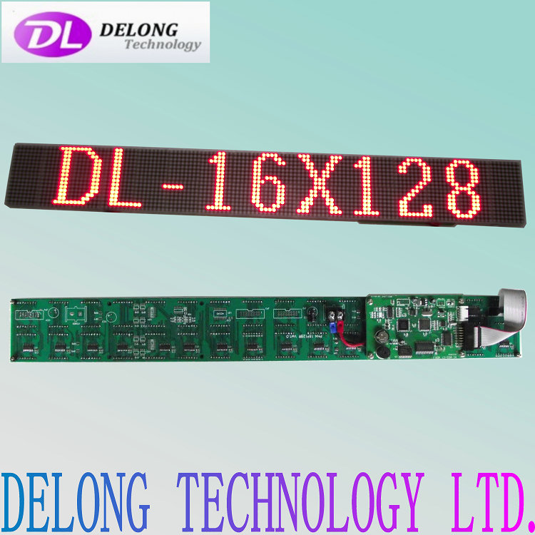programmable 16X128pixel P4mm red indoor dot matrix led panel board