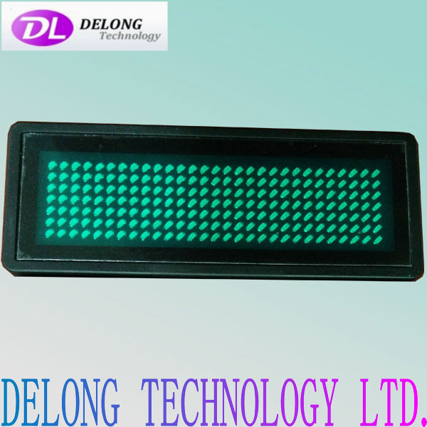 green 7X29pixel usb scrolling programmable led light up flashing name badge