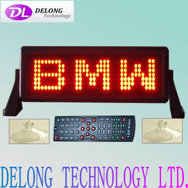 12V 7X35pixel programmable moving text mobile red led car sign,multi-language