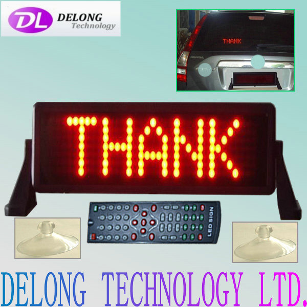12V 7X35pixel programmable moving text mobile red led car sign,multi-language