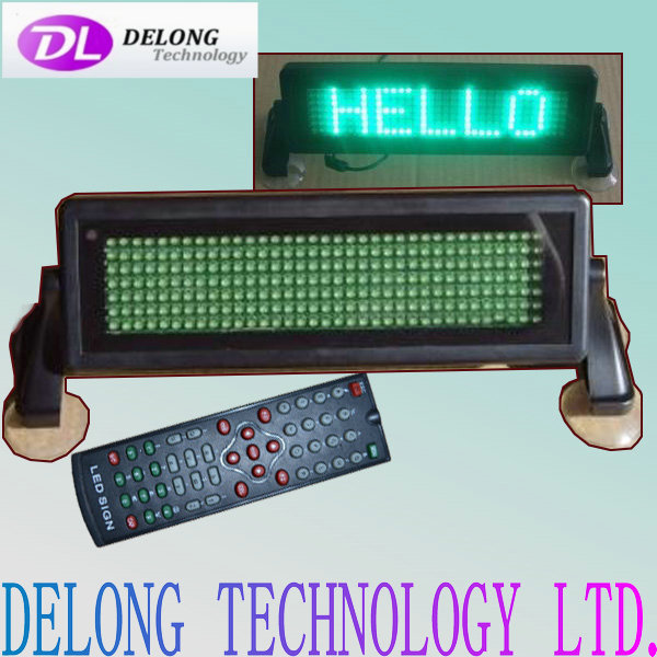 12V P6mm 7X35pixel green scrolling moving indoor electronic car logo sign
