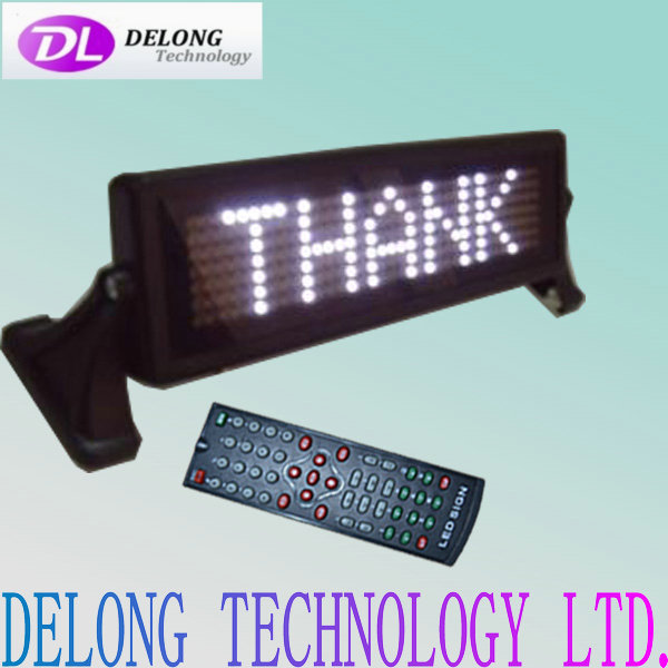 12V 7X35pixel white illuminated programmable scrolling moving electronic indoor car led sign