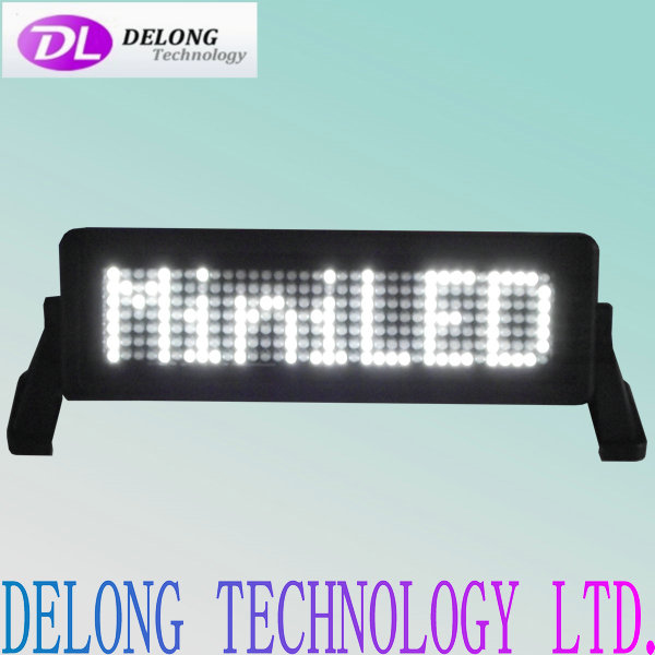 12V 7X35pixel white illuminated programmable scrolling moving electronic indoor car led sign