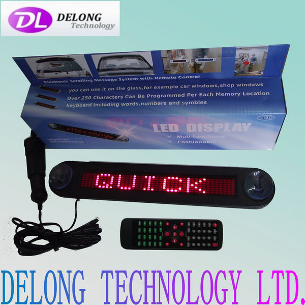 12V 30cm length 7X40pixel indoor red vehicle led car panel with scrolling messages