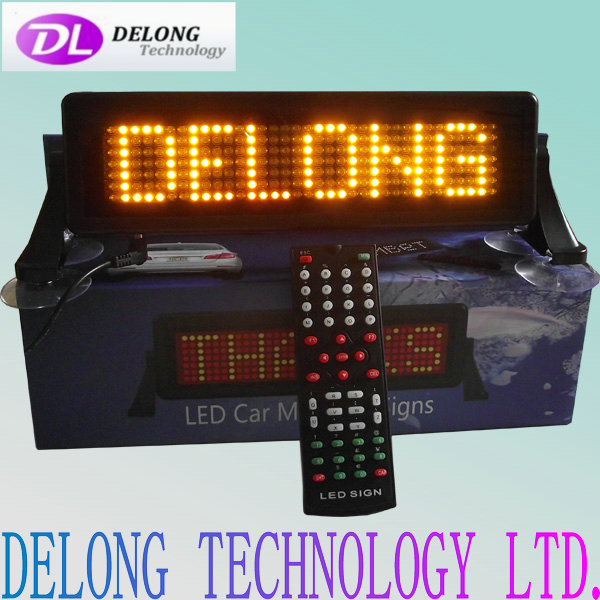 12V 7X35pixel yellow scrolling moving led auto sign