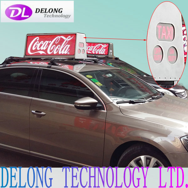 outdoor 64X192pixel p5mm full color double faces led display for taxi