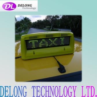 P7.62mm 7X40pixel 12v/24v red green double sides outdoor led taxi display with controller