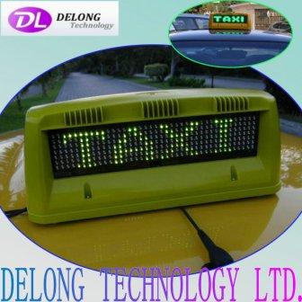 P7.62mm 7X40pixel 12v/24v red green double sides outdoor led taxi display with controller