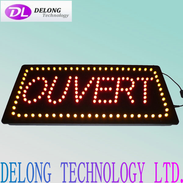 60*30cm ABS open closed lumineux led signe ouvert