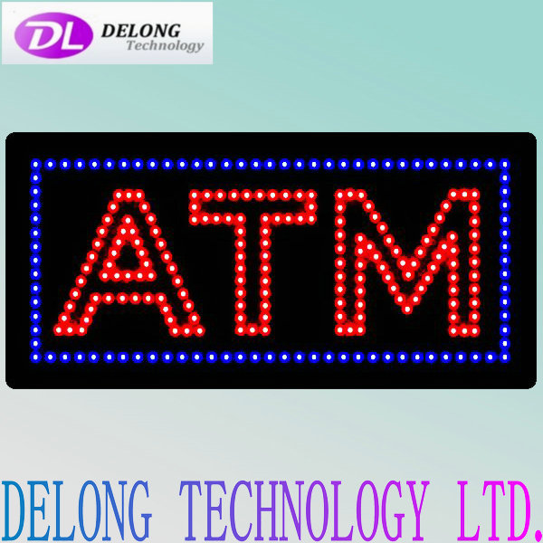 acrylic 48X24cm flashing red/blue color open led ATM electronic sign board